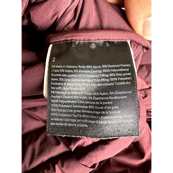 Lululemon athletica Pack It Down‎ Puffer Jacket Coat Maroon Womens 2 + Carry Bag - Picture 4 of 8